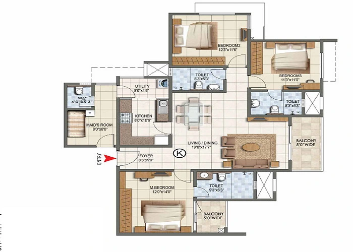 4 BHK Floor Plan Featured Image Of 4 BHK Floor Plan